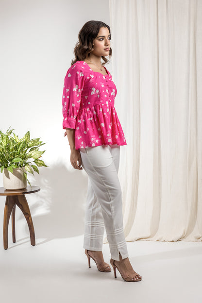 Pink Bougainvillea Sweetheart Top