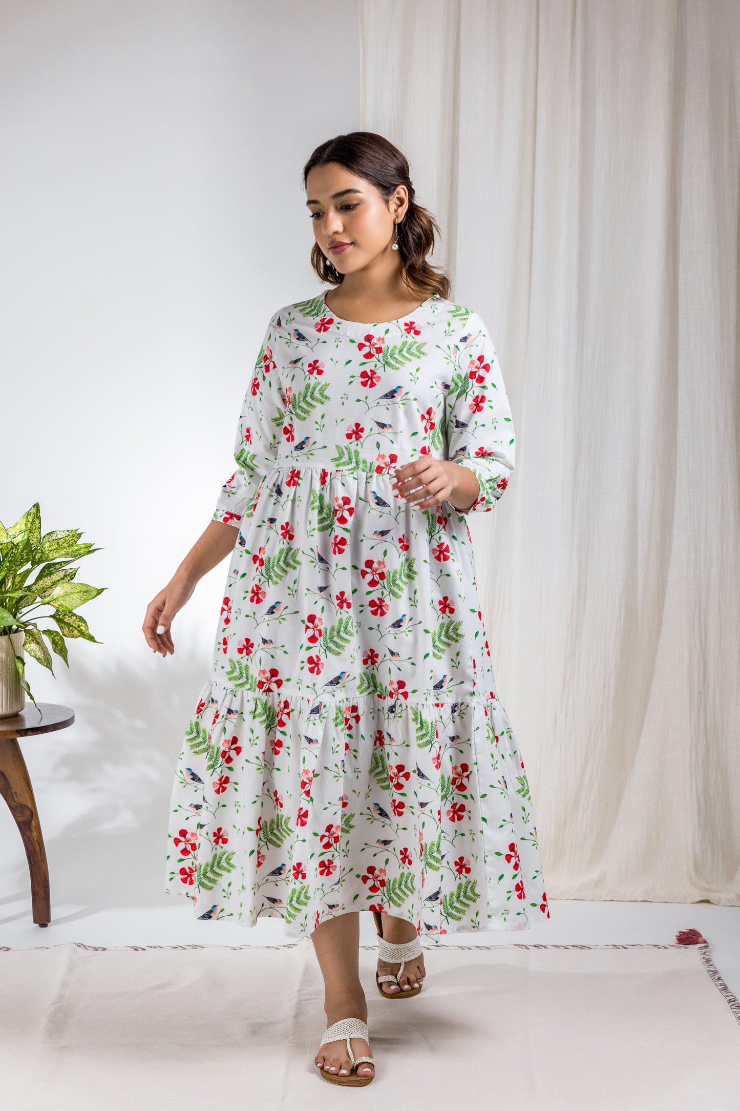 White Gulmohar Midi Dress