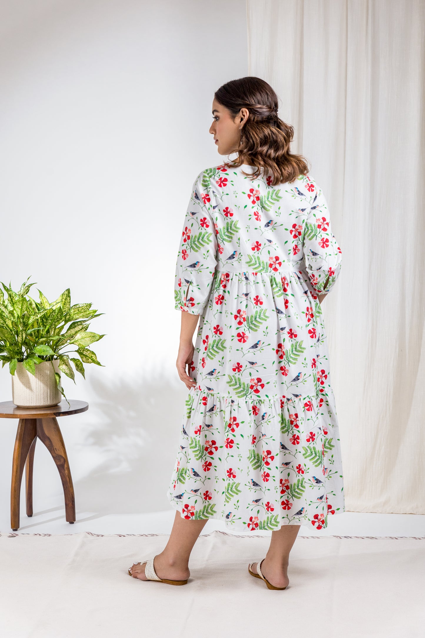 White Gulmohar Midi Dress