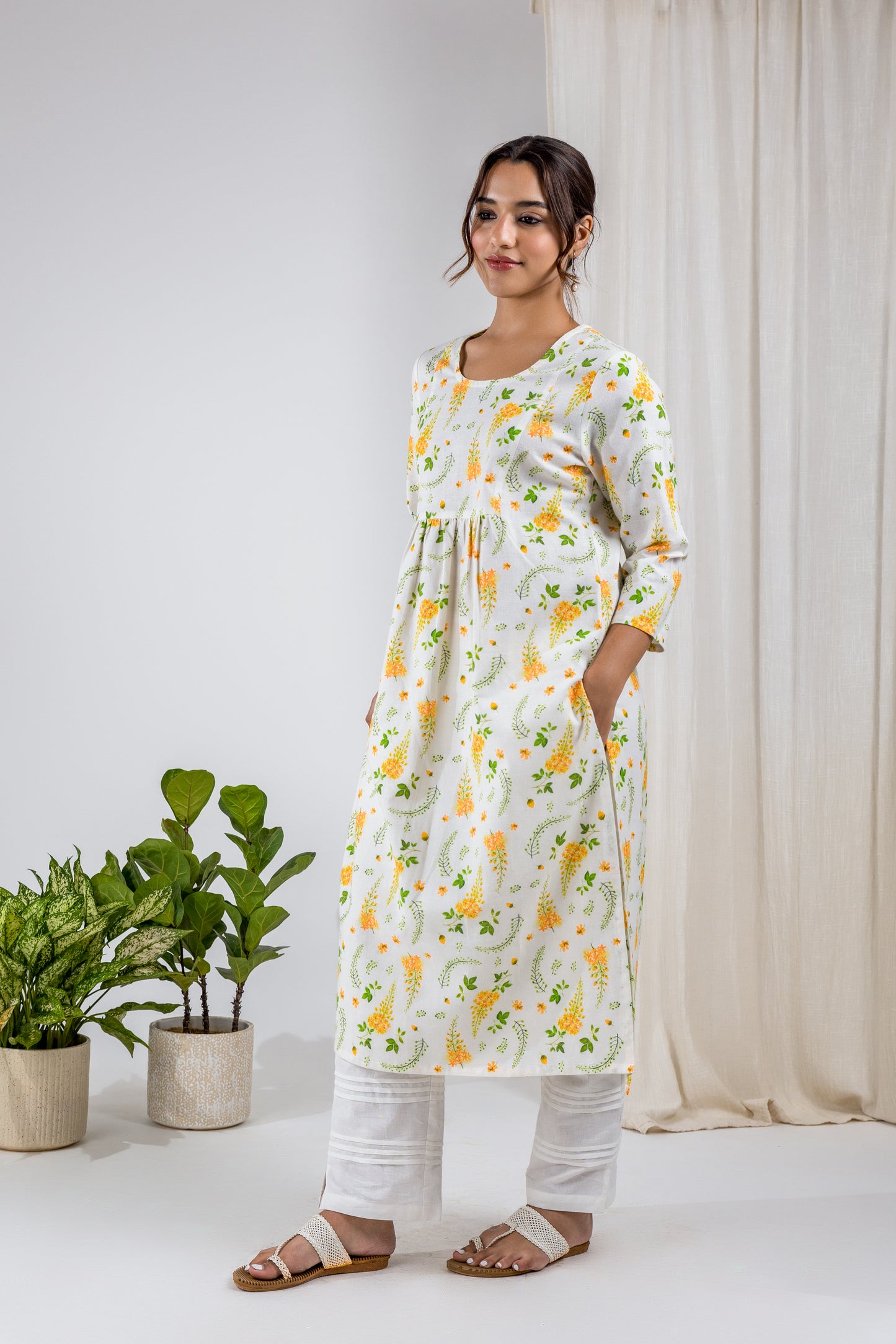 Golden Shower Yoke Kurta Set