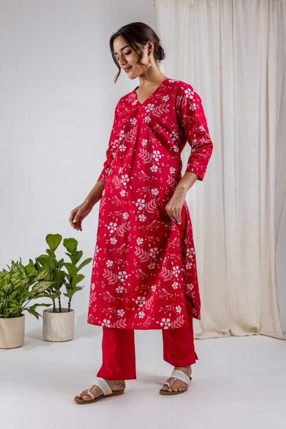 Red Gulmohar Kurta Set