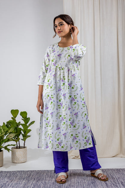 Lavender Shower Yoke Kurta Set