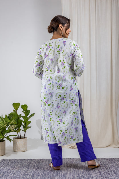 Lavender Shower Yoke Kurta Set