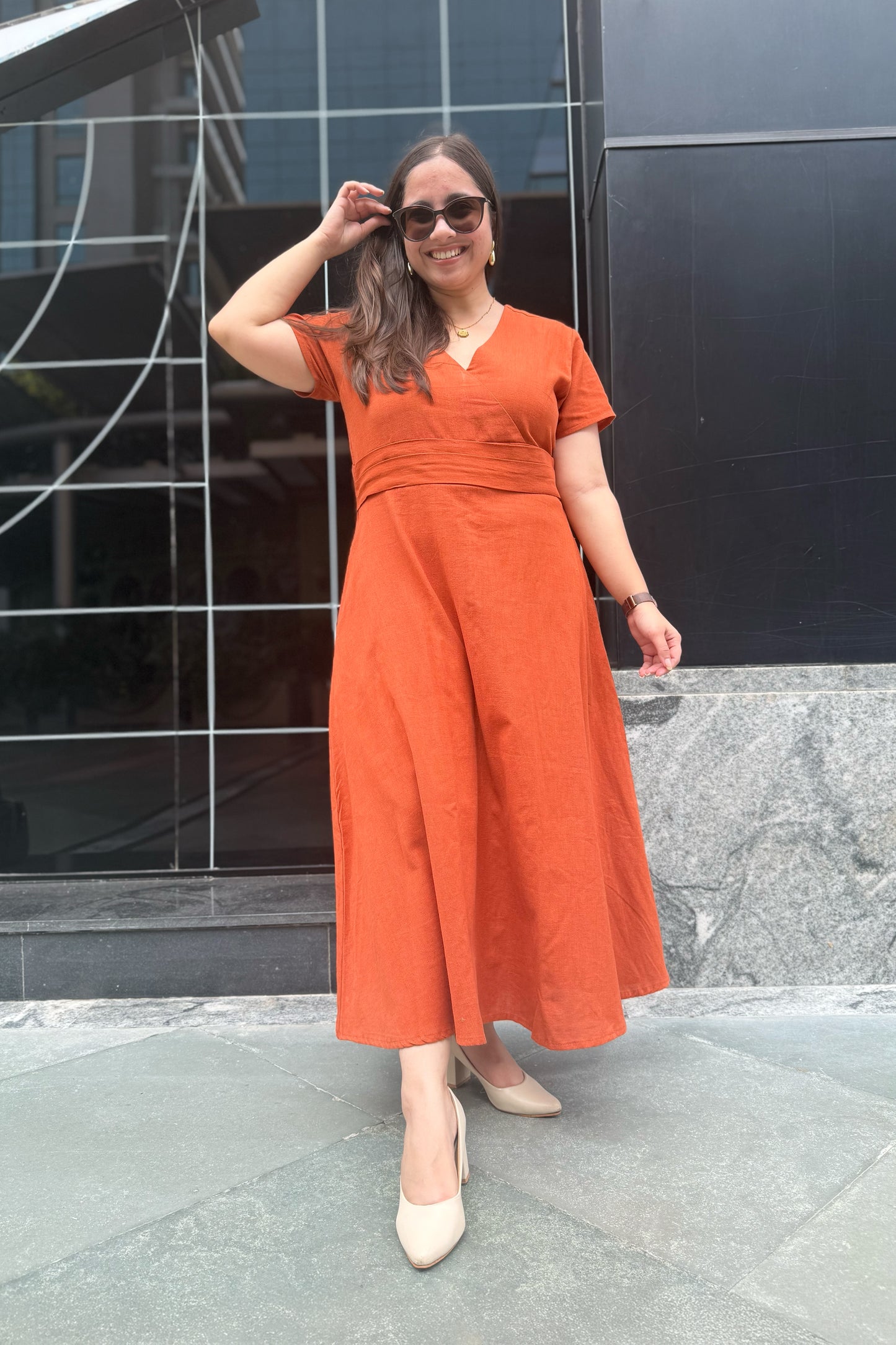 Terracotta Midi Dress