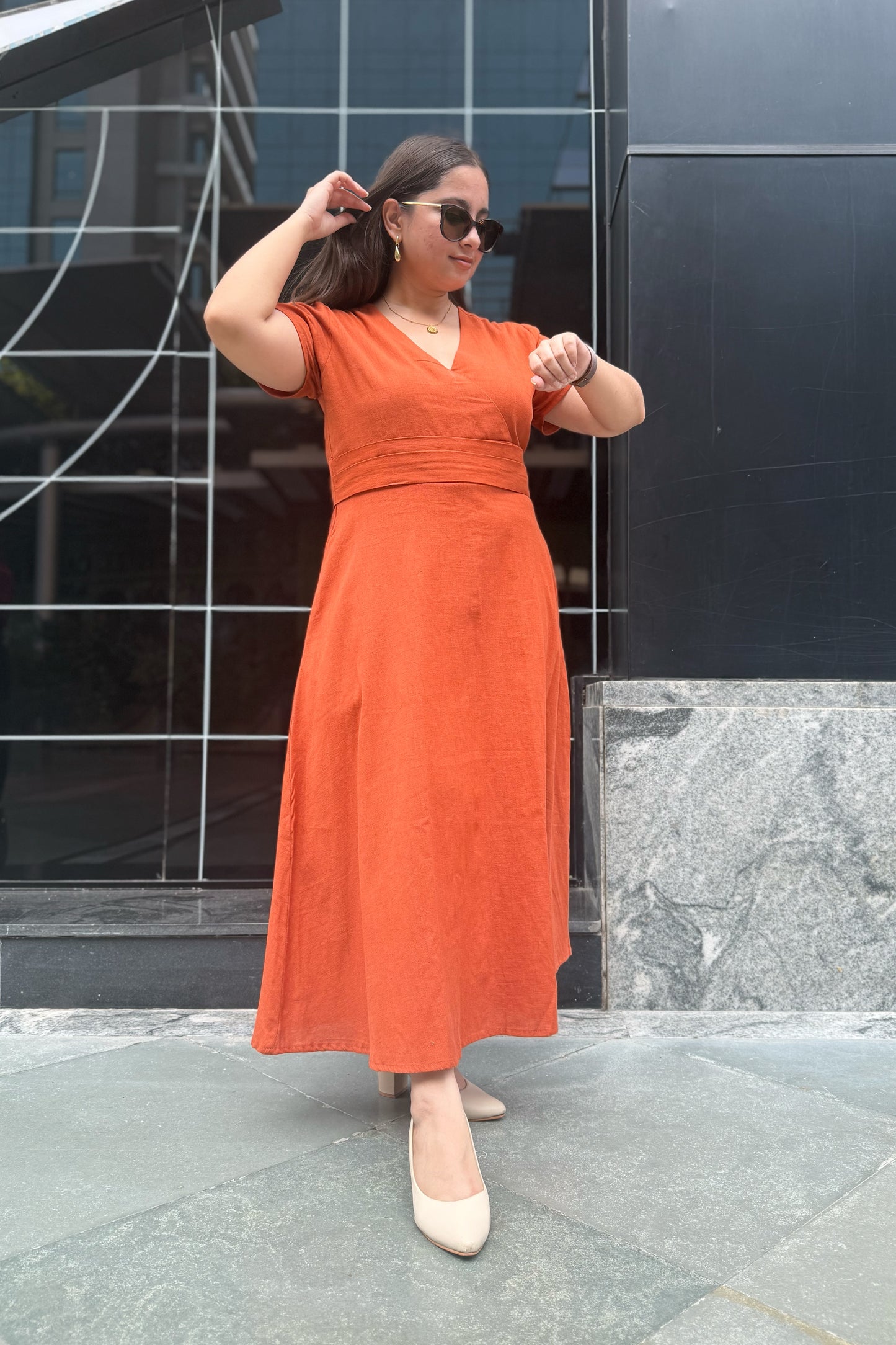 Terracotta Midi Dress