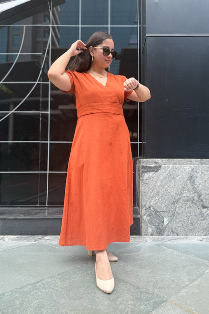 Terracotta Midi Dress
