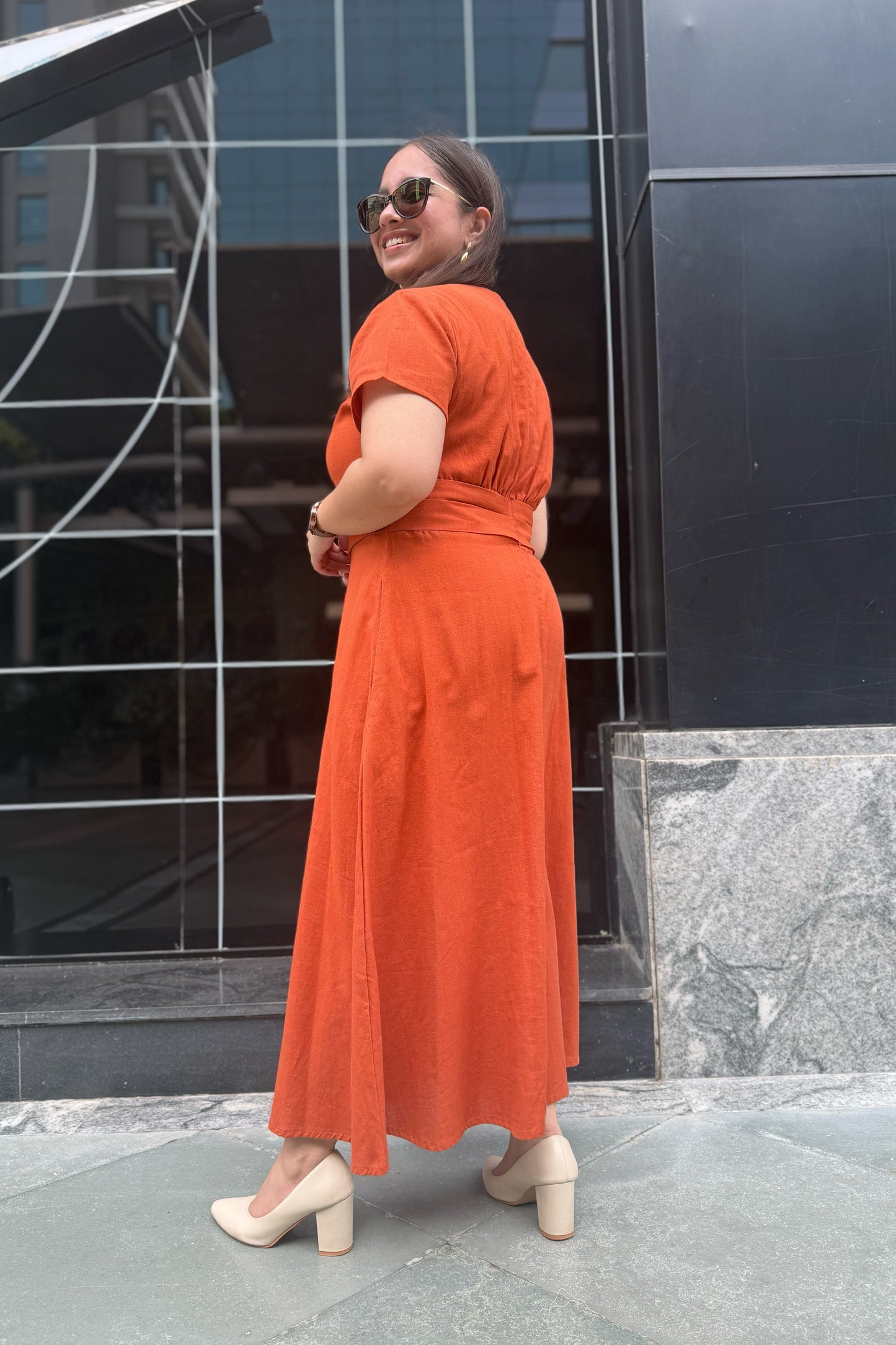 Terracotta Midi Dress