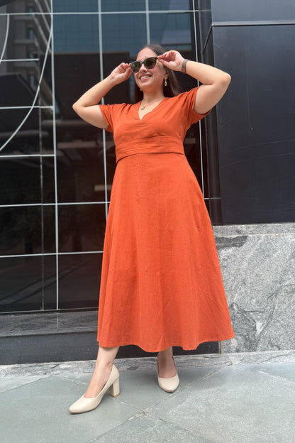 Terracotta Midi Dress