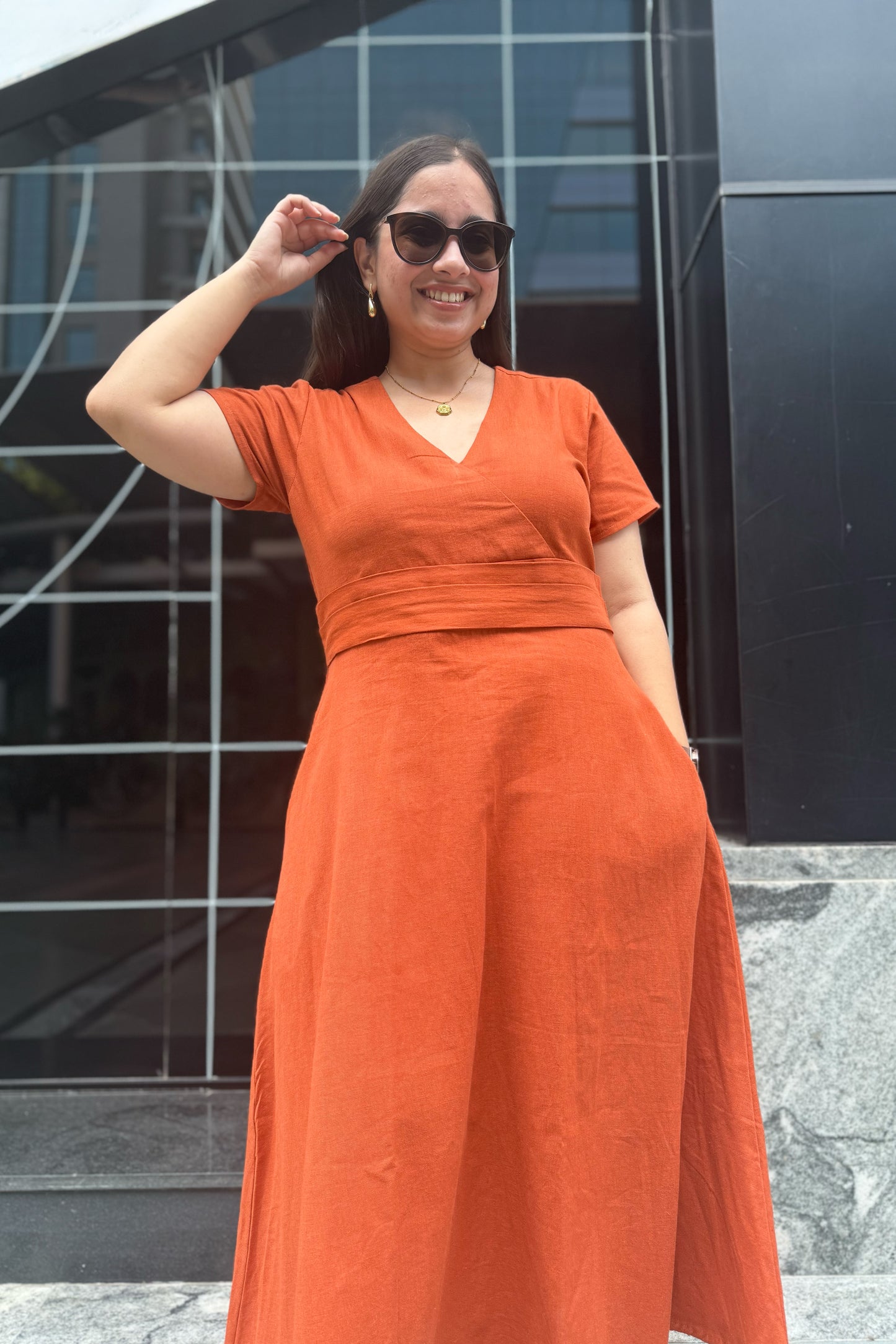 Terracotta Midi Dress