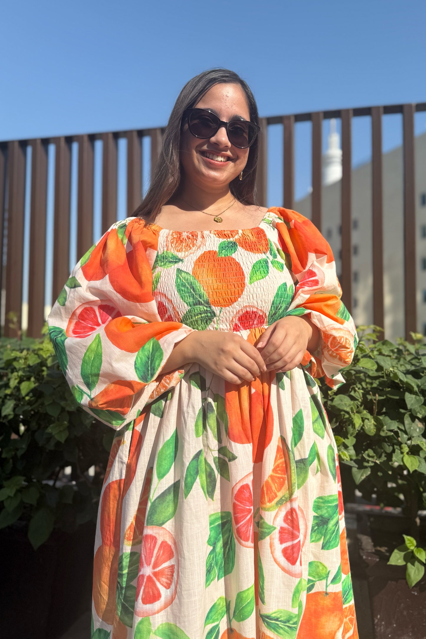 Tangerine Smocked Dress