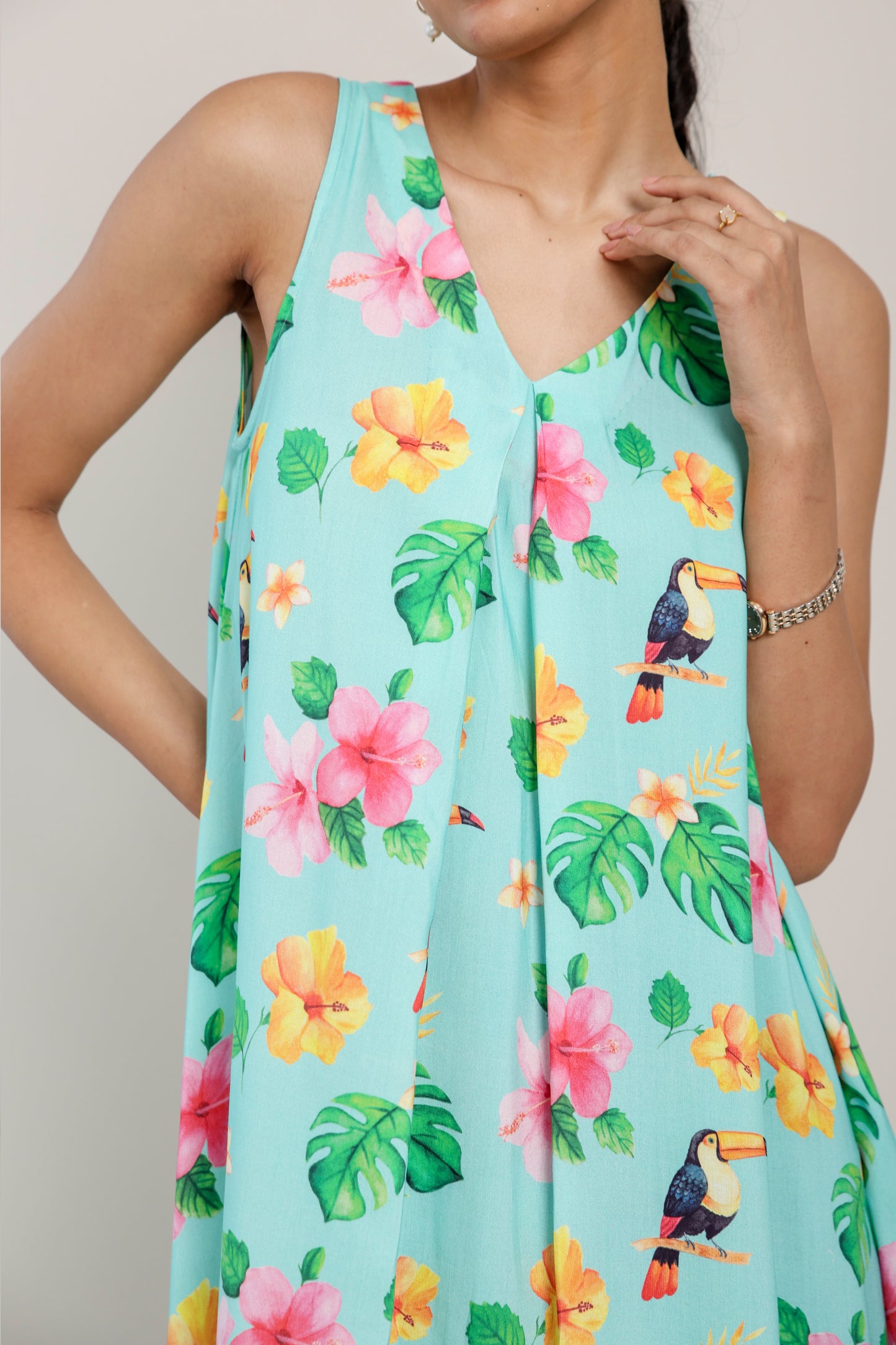 Tropical Sundowner A line Dress