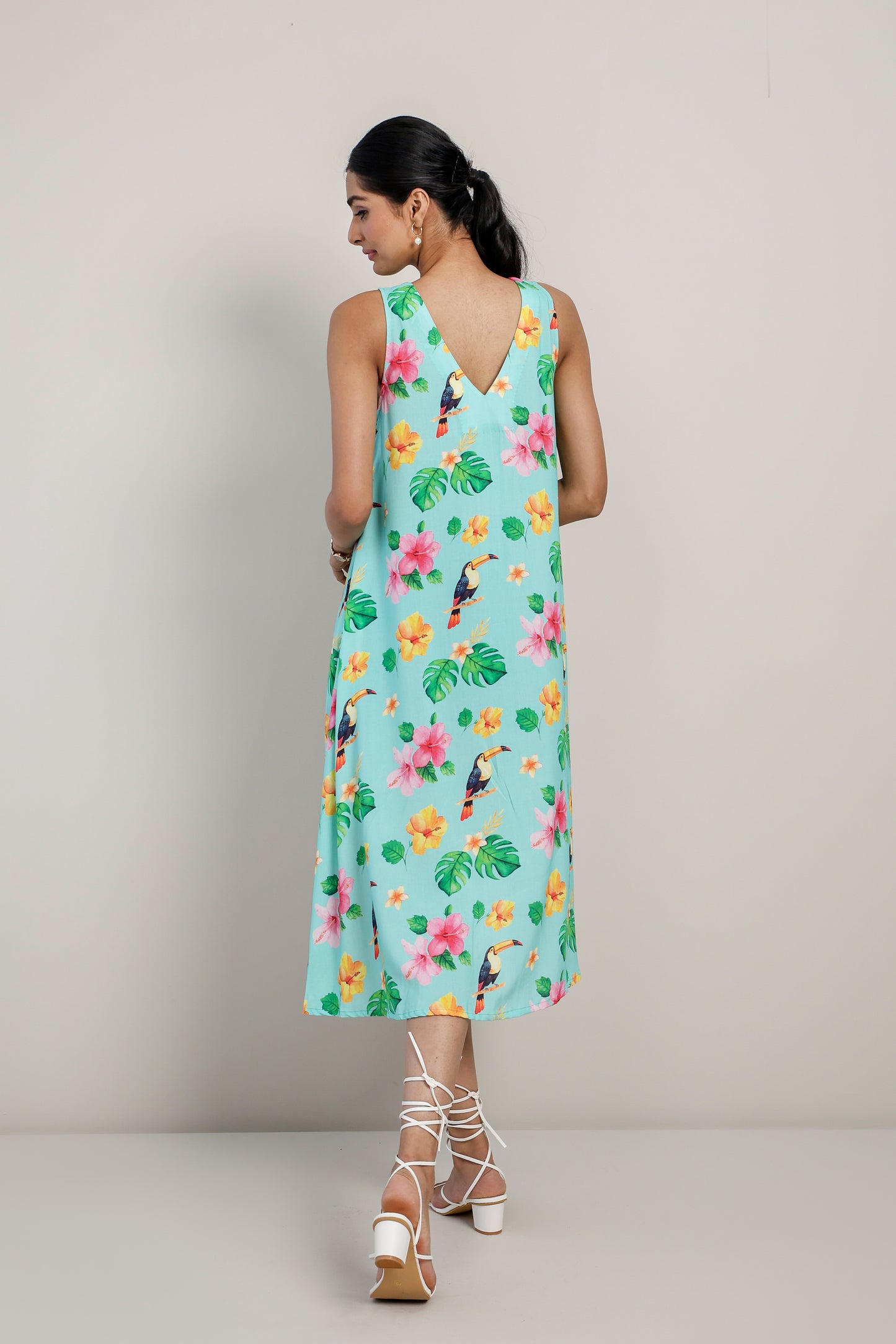 Tropical Sundowner A line Dress