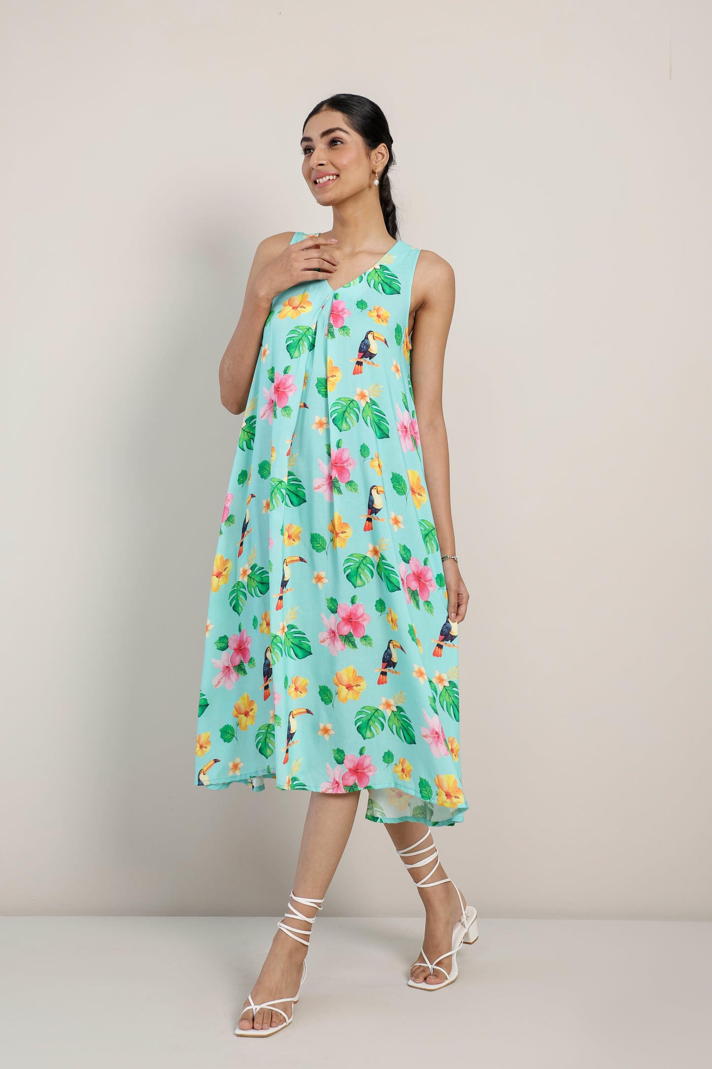 Tropical Sundowner A line Dress