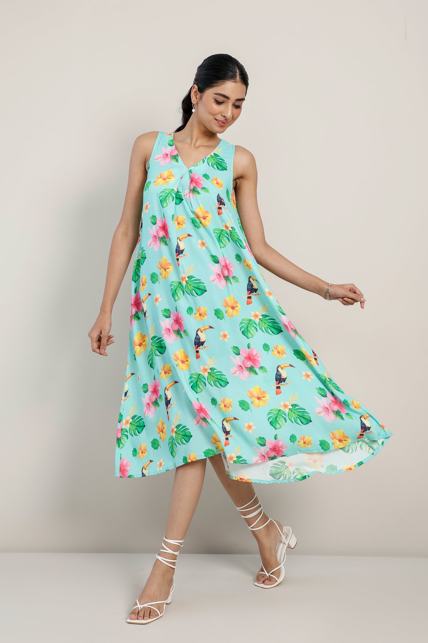 Tropical Sundowner A line Dress