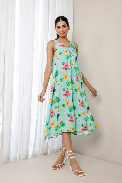 Tropical Sundowner A line Dress