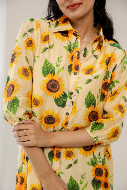 I am a Sunflower Shirt Dress