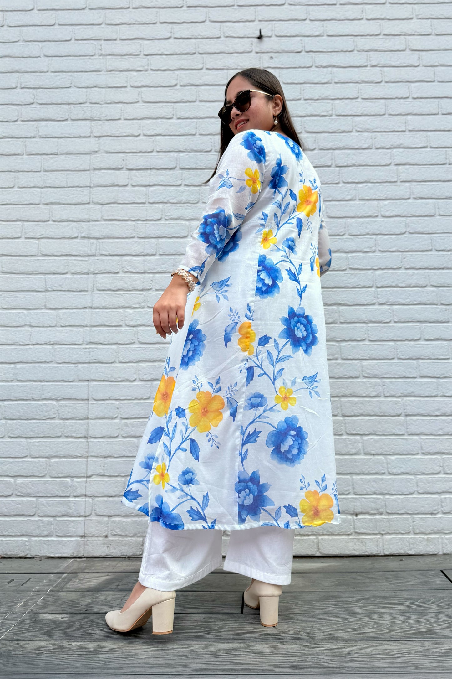 Blue Reverie Pin Tuck Kurta Set