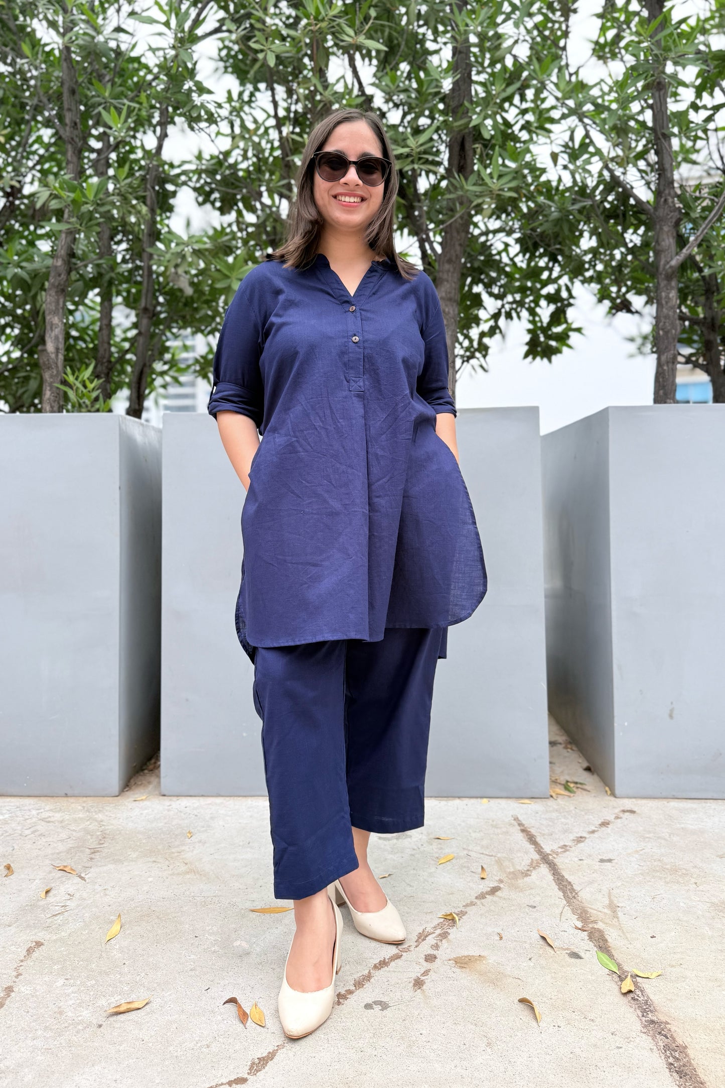 Ink Blue Kurta Co-ord Set
