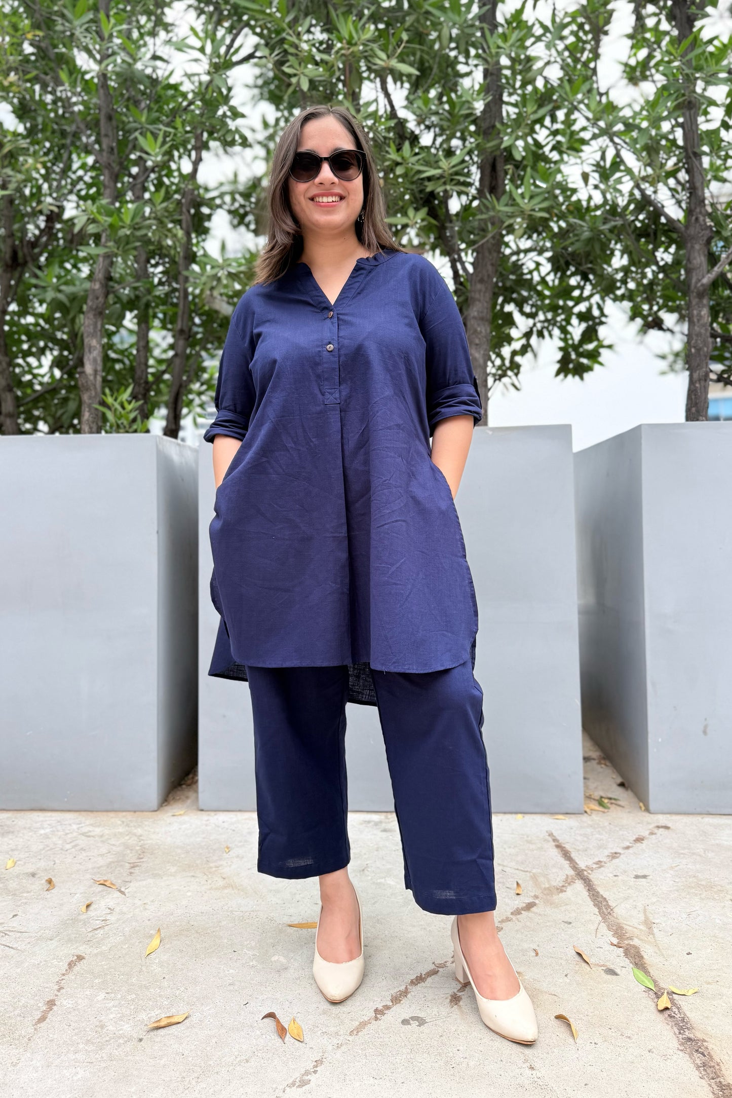 Ink Blue Kurta Co-ord Set