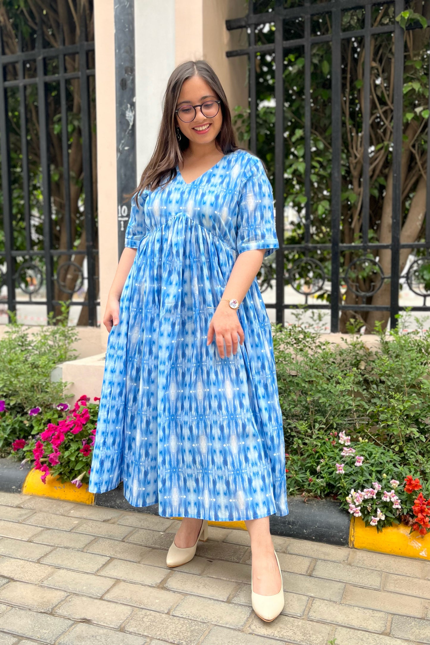 Blue Lagoon V Neck Dress