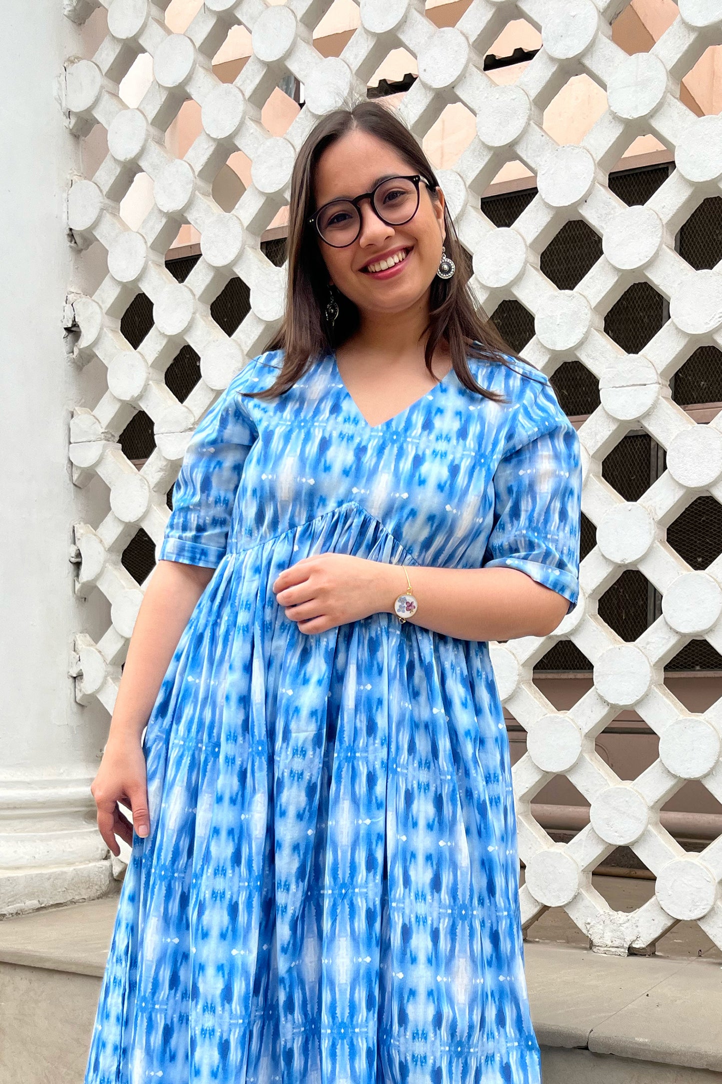 Blue Lagoon V Neck Dress