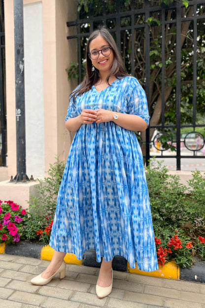 Blue Lagoon V Neck Dress