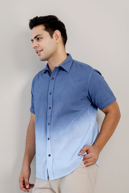 Ocean Blue Half Sleeve Shirt