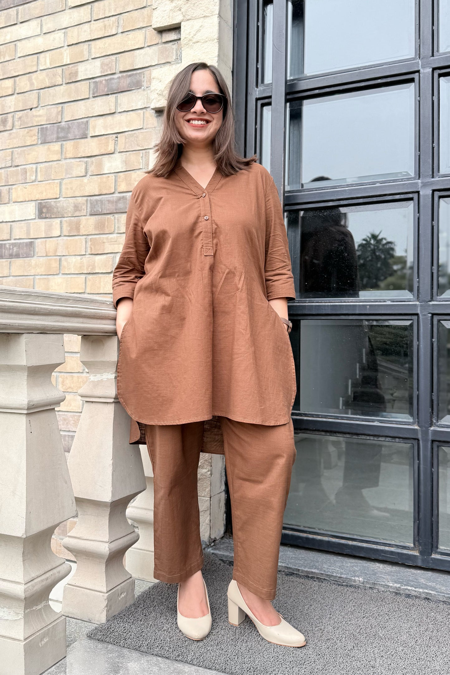 Coffee Brown Kurta Co-ord Set