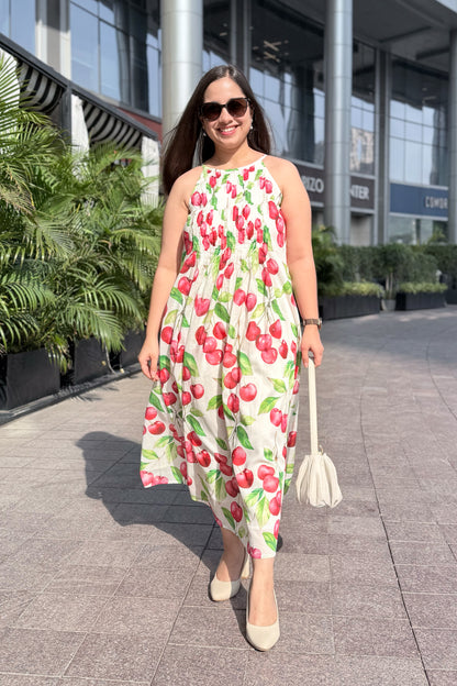 Cherry Blast Halter neck Dress