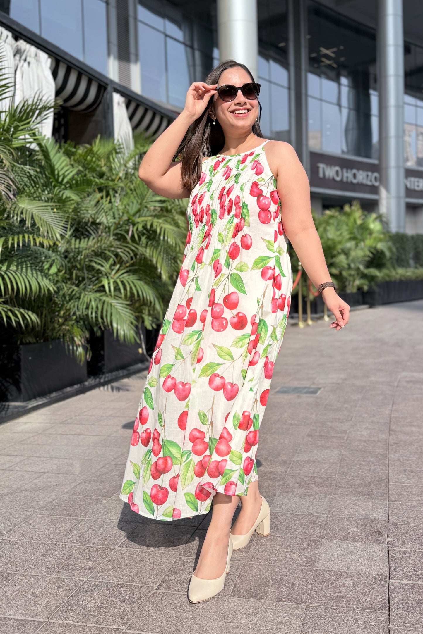 Cherry Blast Halter neck Dress