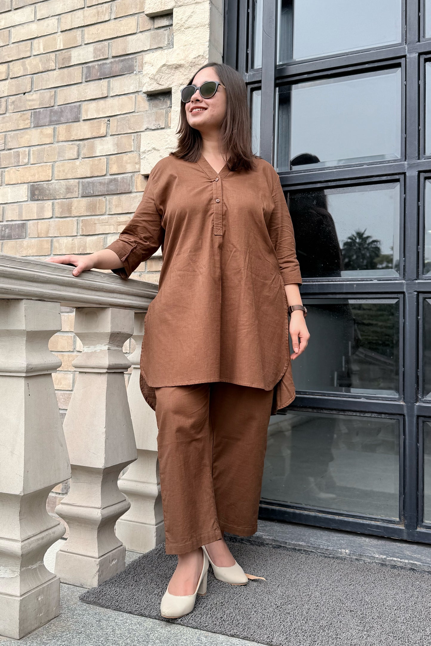Coffee Brown Kurta Co-ord Set