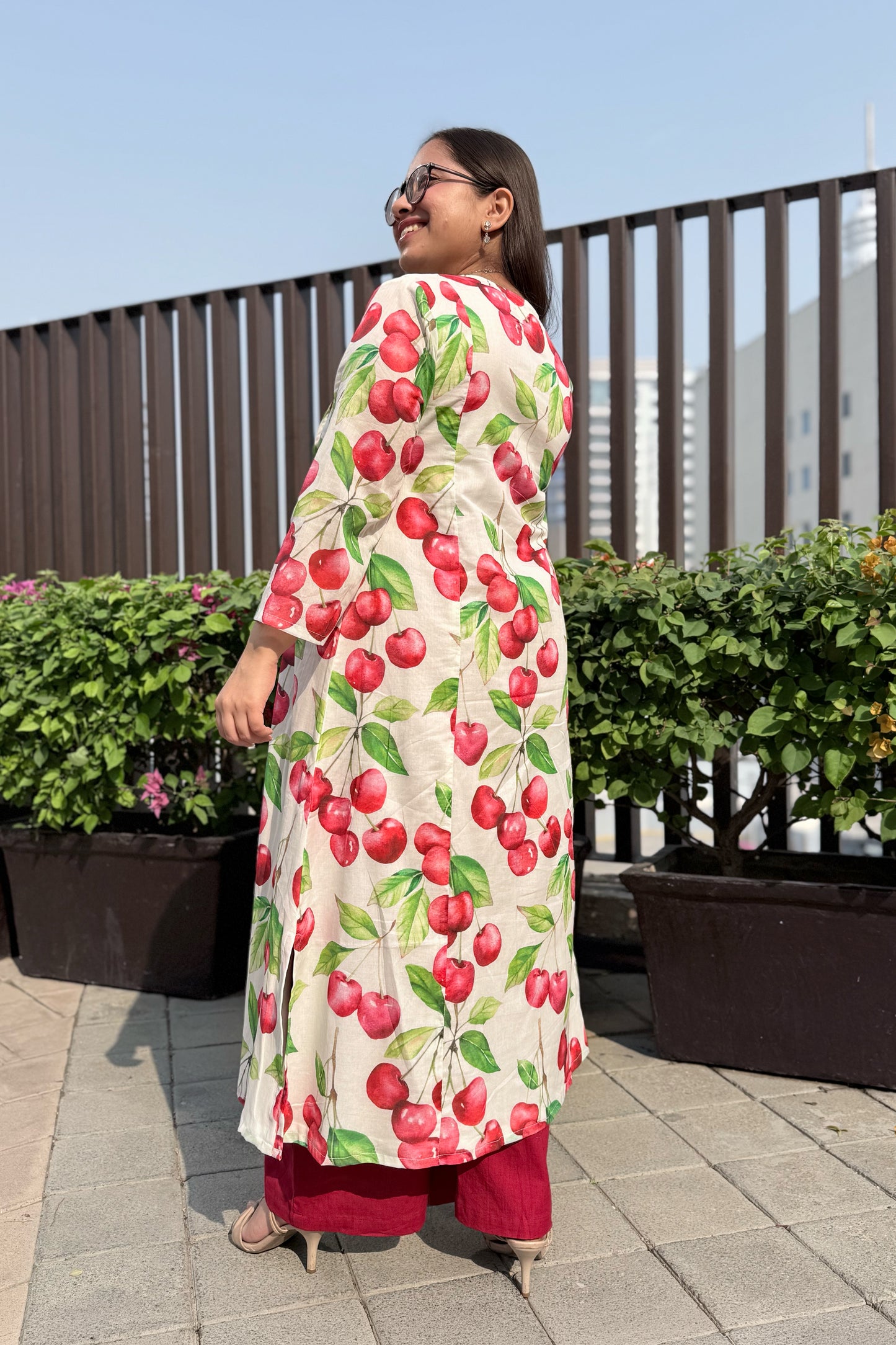 Cherry Blast Pin Tuck Kurta Set