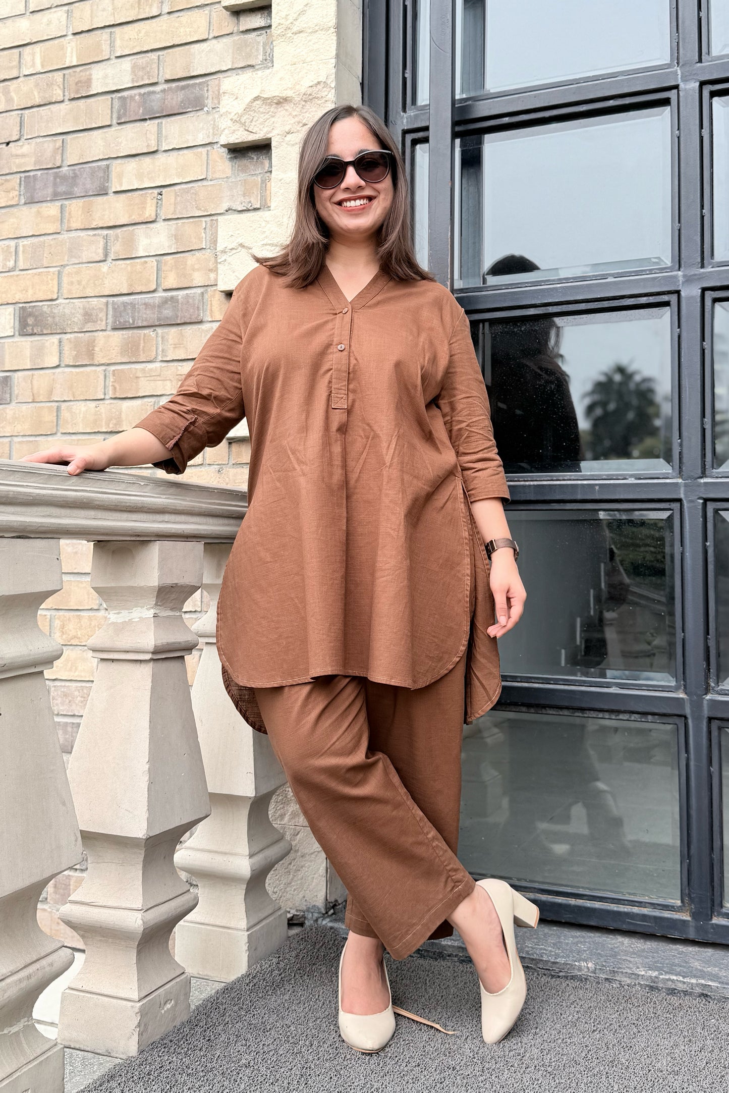 Coffee Brown Kurta Co-ord Set