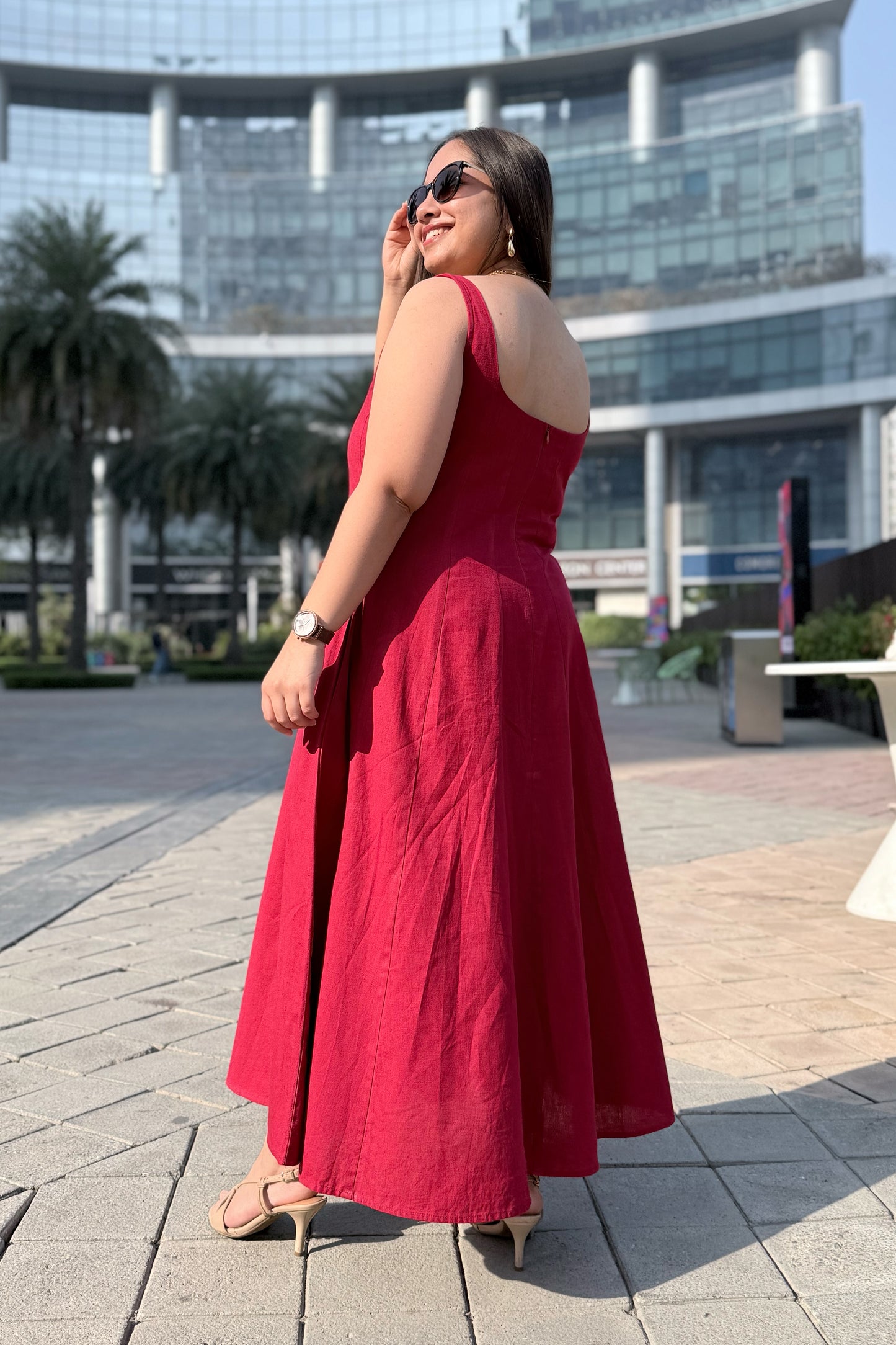 Cherry Crush Square Neck Dress