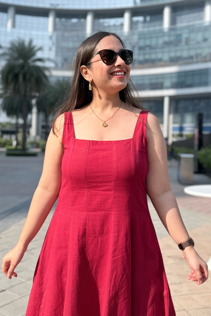 Cherry Crush Square Neck Dress