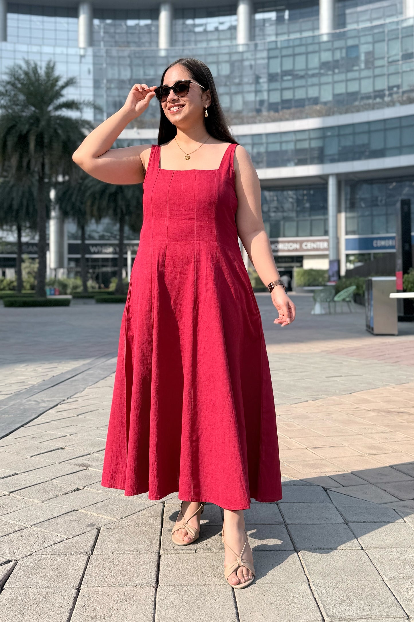 Cherry Crush Square Neck Dress