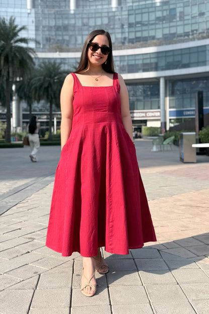 Cherry Crush Square Neck Dress