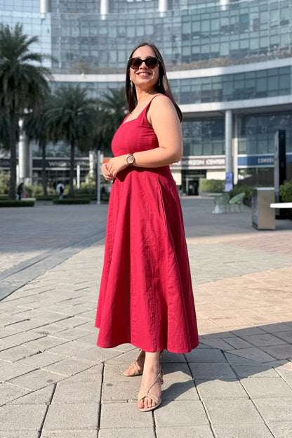 Cherry Crush Square Neck Dress