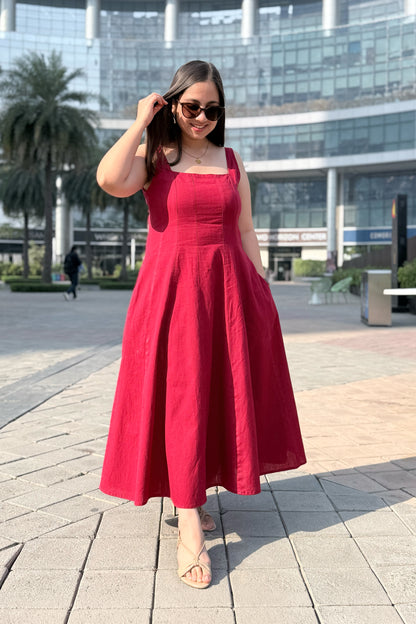 Cherry Crush Square Neck Dress