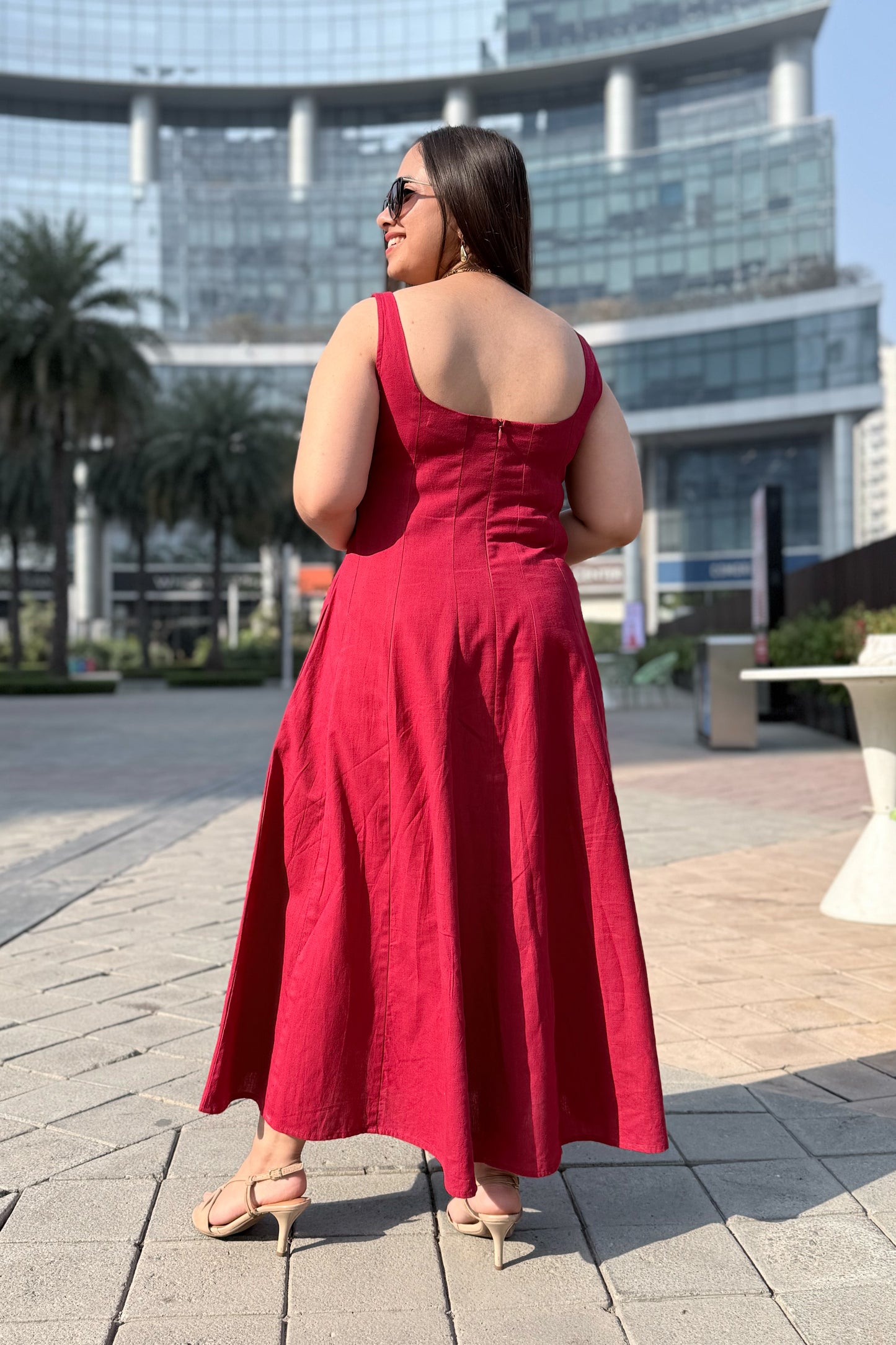 Cherry Crush Square Neck Dress