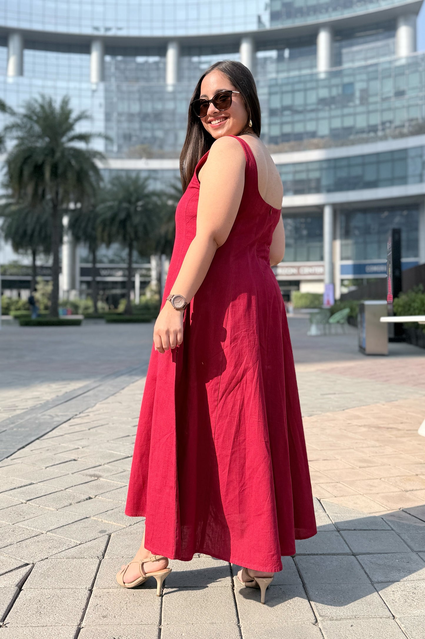 Cherry Crush Square Neck Dress