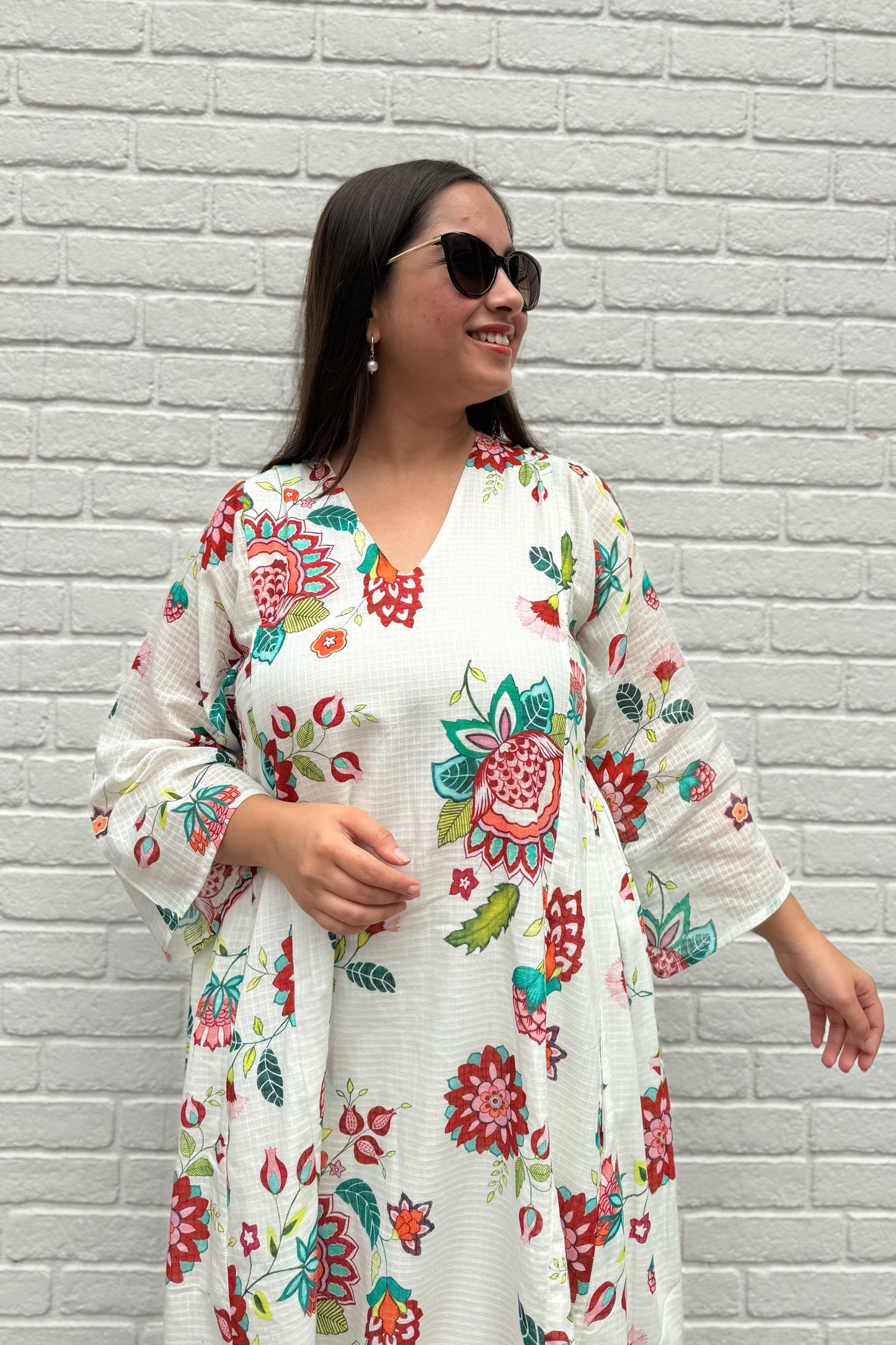 Gul Side Smocked Kurta Set