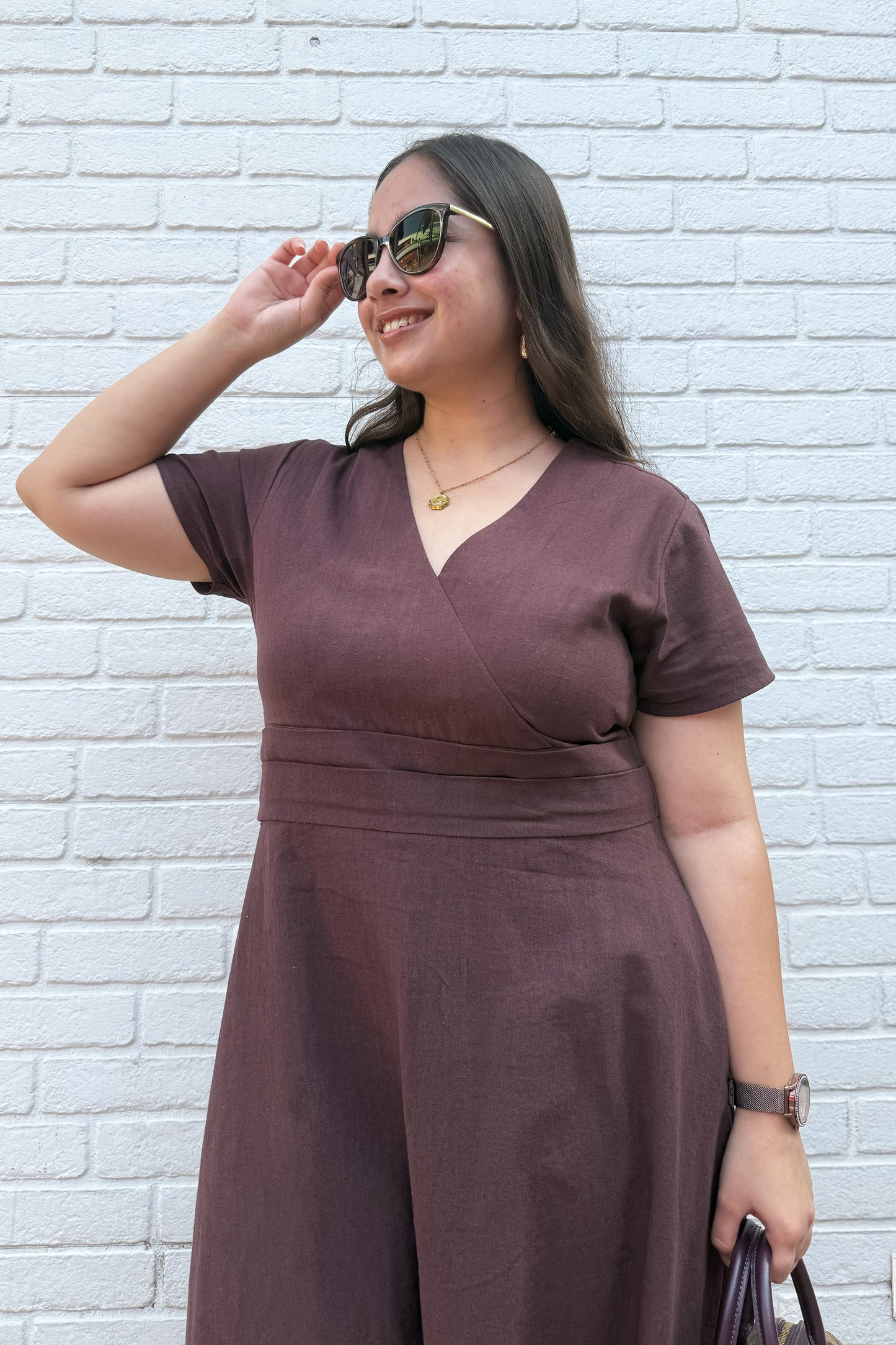 Mocha Brown Midi Dress
