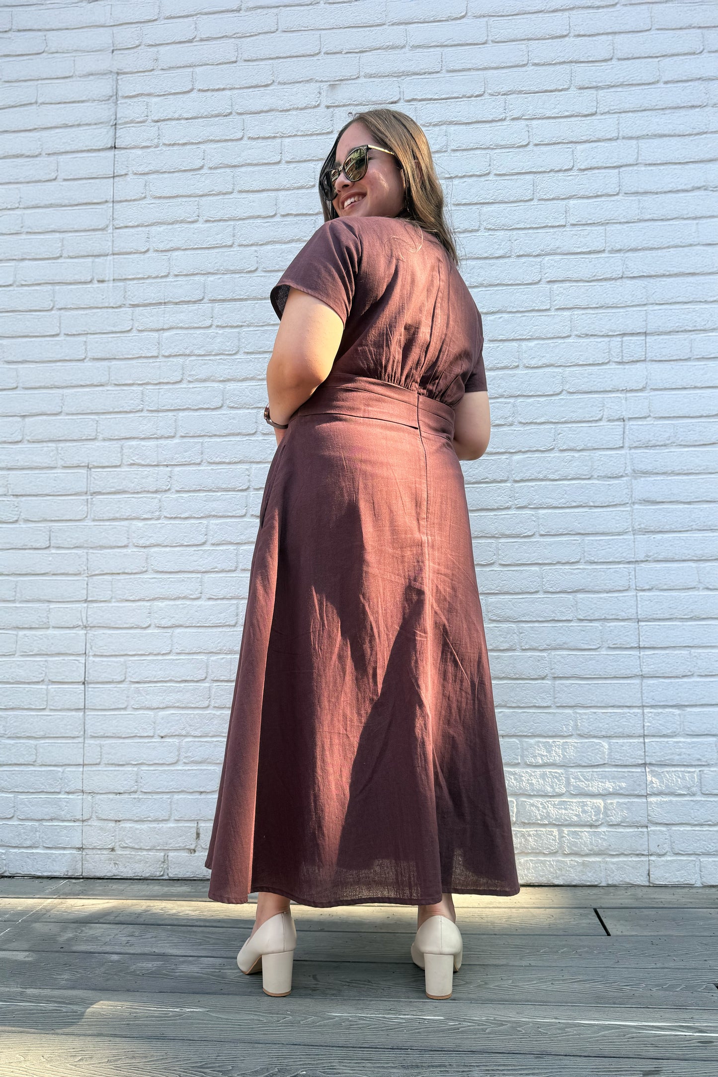 Mocha Brown Midi Dress