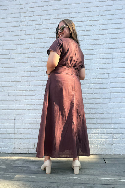 Mocha Brown Midi Dress