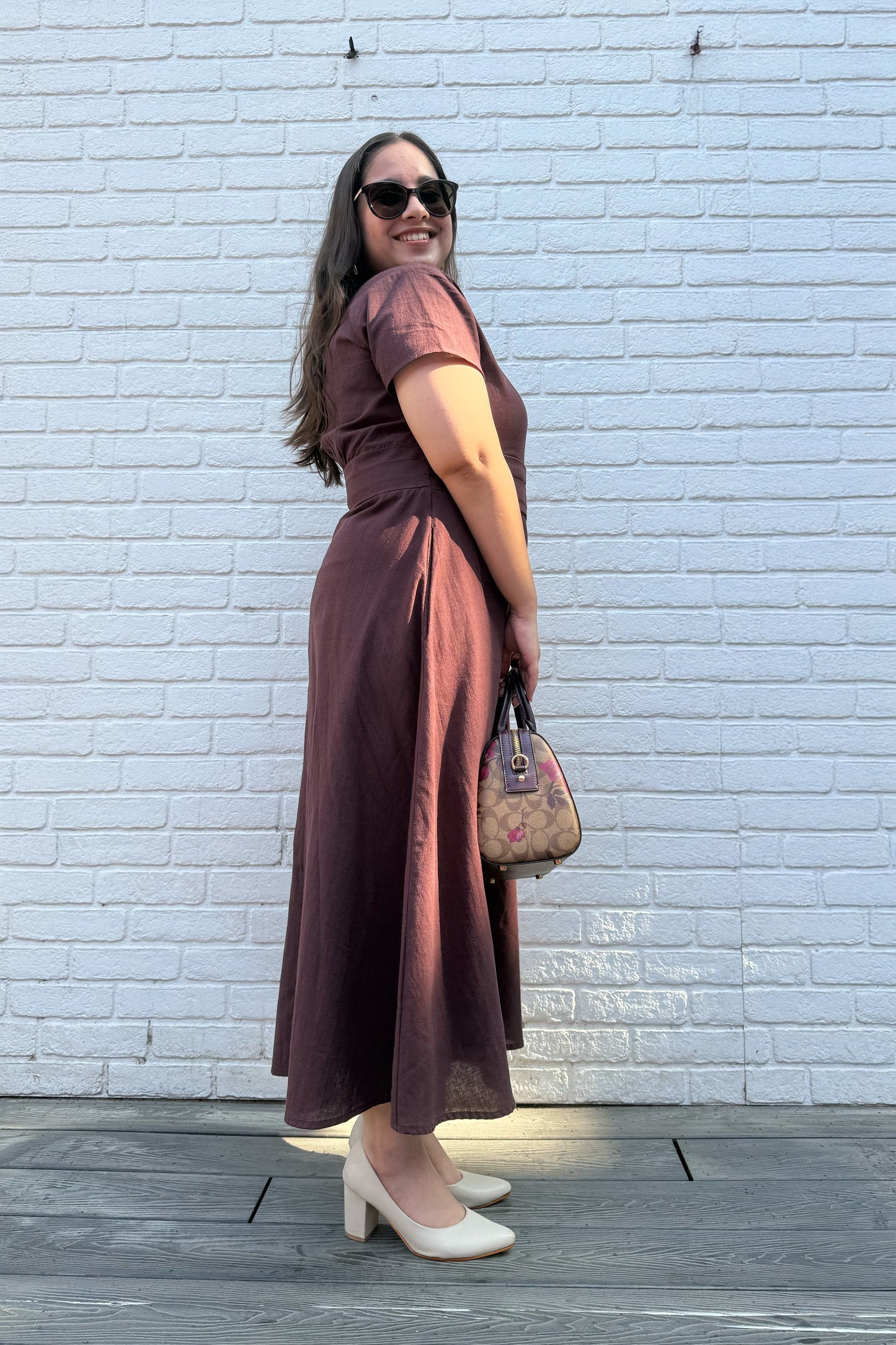 Mocha Brown Midi Dress