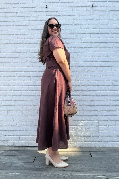 Mocha Brown Midi Dress