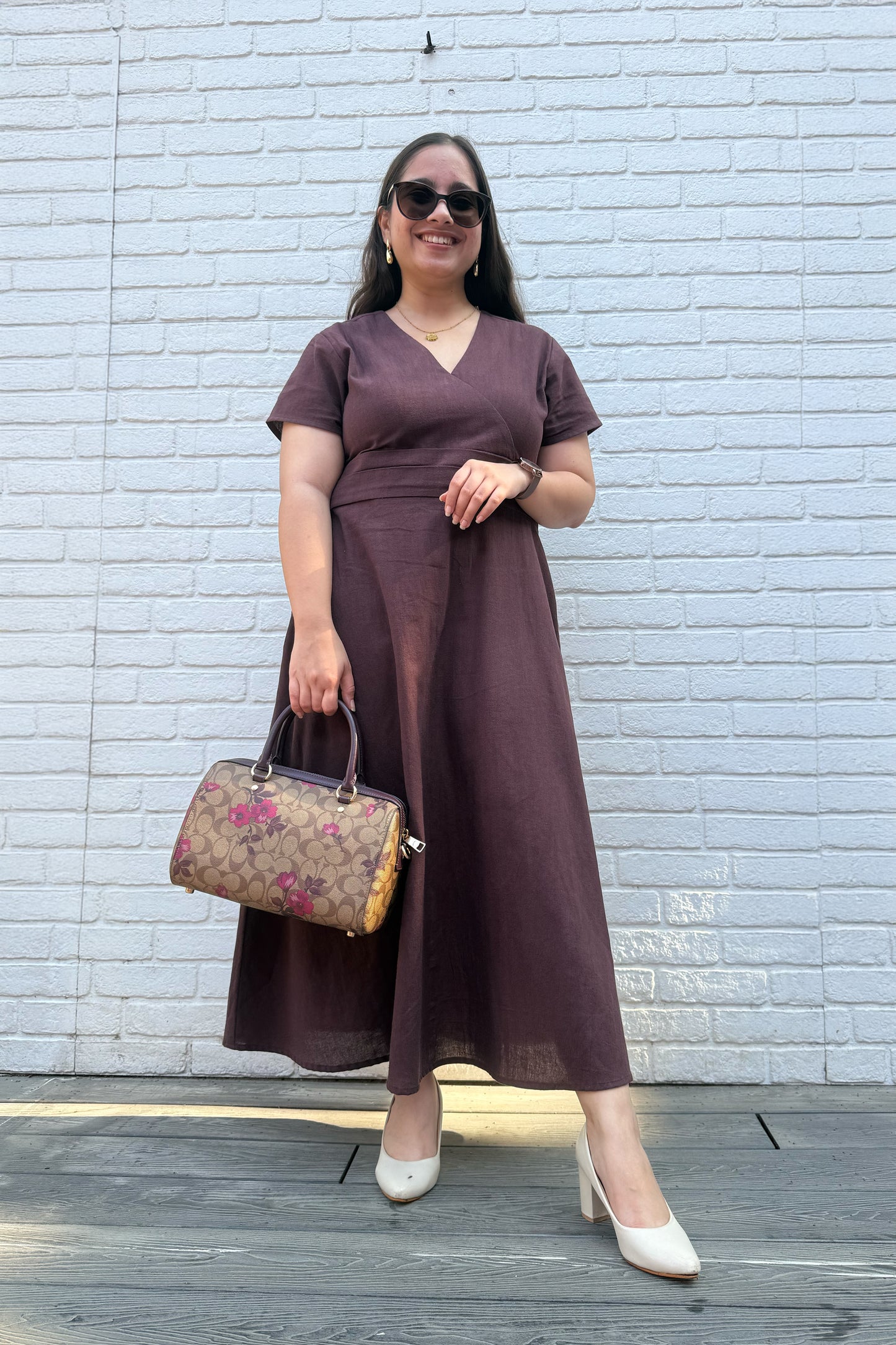 Mocha Brown Midi Dress