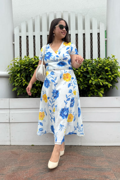 Blue Reverie Midi Dress