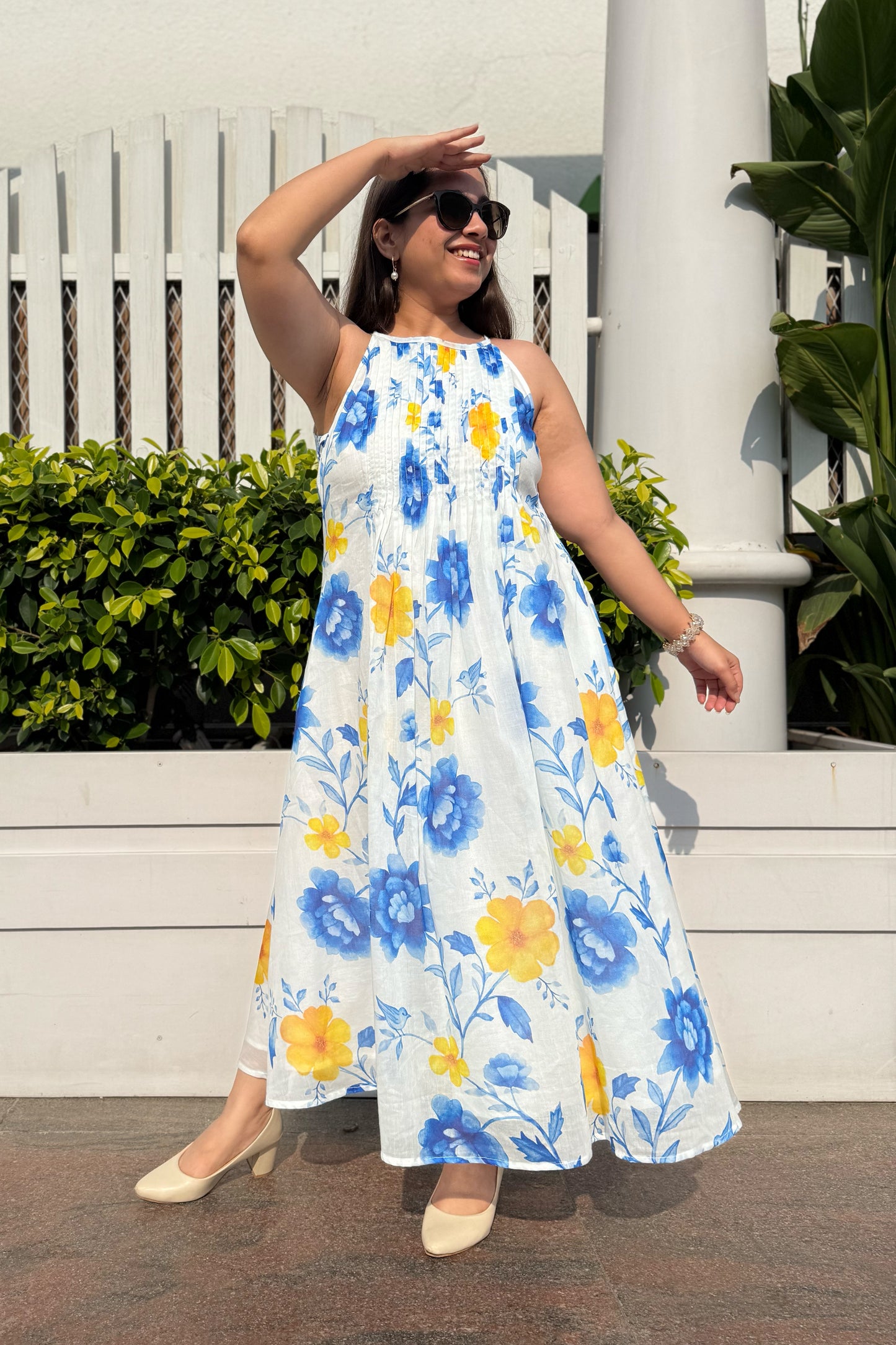 Blue Reverie Halter Neck Dress